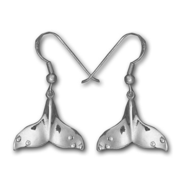 Whale Tail Earrings in Sterling Silver