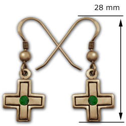 Cross Earrings in 14k Gold