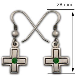 Cross Earrings in Sterling Silver
