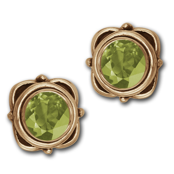 Gemstone Stud Earrings in 14K Gold