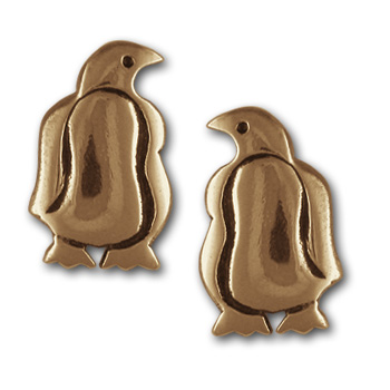 Penguin Earrings in 14k Gold