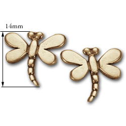 Dragonfly Stud Earrings in 14k Gold