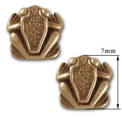 Frog Stud Earrings in 14k Gold