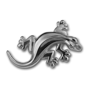 Gecko Pin in Sterling Silver