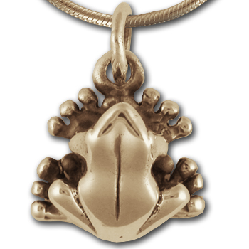 Tree Frog Pendant in 14K Gold