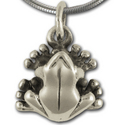Tree Frog Pendant in Sterling Silver