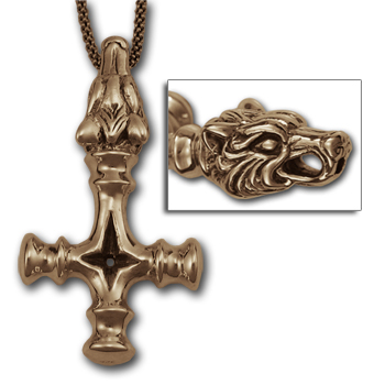 Thors Hammer (Wolf) Pendant in 14K Gold