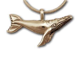 Grey Whale Pendant in 14k Gold
