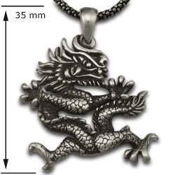 Chinese Dragon Pendant in Sterling Silver
