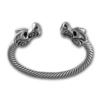 Dragon Torque Bracelet in Sterling Silver
