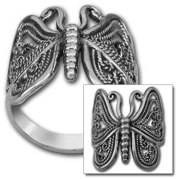 Butterfly Ring in Sterling Silver
