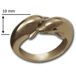 Double Dolphin Ring in 14k Gold