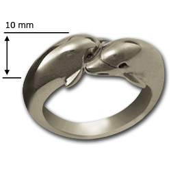 Double Dolphin Ring in Sterling Silver