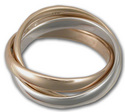 Russian Wedding Band in Tri Gold