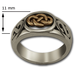 Celtic Knot Ring (Lg) in Silver & Gold