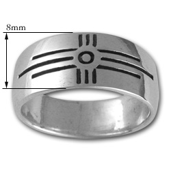 Zia Sun Symbol Ring in Sterling Silver