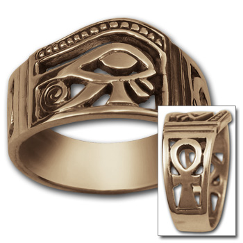 Eye of Horus Ring in 14K Gold
