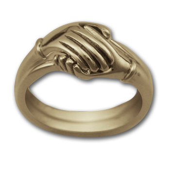 Two Part Hand Ring in 14k Gold