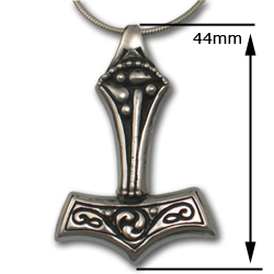 Thors Hammer (Mjolnir) Pendant in Sterling Silver