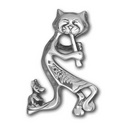 Kokopelli Kitty Pendant in Sterling Silver