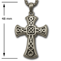 Heavy Celtic Cross Pendant in Sterling Silver