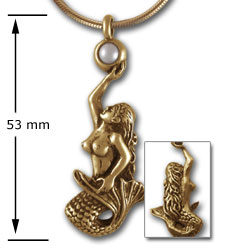 Mermaid Pendant in 14k Gold