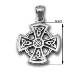 Celtic Mirror Cross Pendant in Sterling Silver
