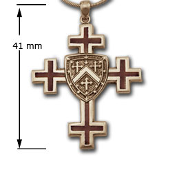 Jerusalem Cross Pendant in 14k Gold w/ Enamel