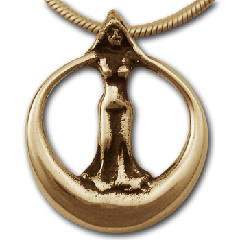 Moon Goddess Pendant in 14k Gold