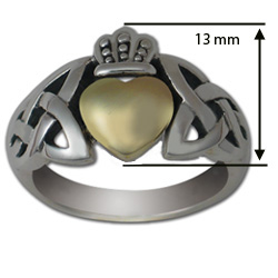 Celtic Claddagh Ring in Sterling & Gold