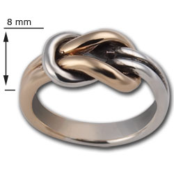 Lovers Knot Ring in White & Yellow Gold