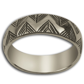 Yurok Border Ring in Sterling Silver