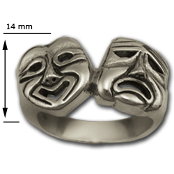 Comedy Tragedy Ring in Silver (large)