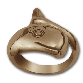 Sperm Whale Ring in 14k Gold