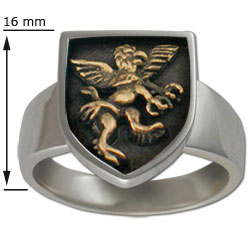Griffon Ring in White & Yellow Gold