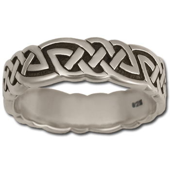 Celtic Wedding Band (Lg) in Sterling Silver