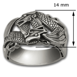 Double Dragon Ring in Sterling Silver