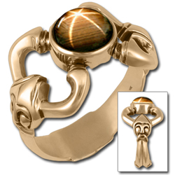 Thor's Hammer Viking Mens Ring in 14k Gold