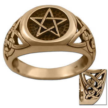 Celtic Pentagram Ring in 14k Gold
