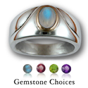 Gemstone Ring in White & Yellow 14k Gold
