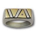 Pride Ring in White & Yellow 14k Gold w/ Diamond