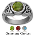 Celtic Gemstone Ring in Sterling Silver