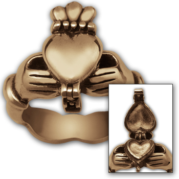 Claddagh Poison Ring in 14K Gold