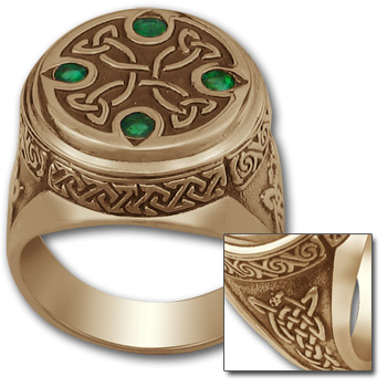 Celtic King's Signet Ring in 14k Gold
