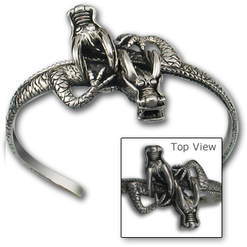 Double Dragon Bracelet in Sterling Silver