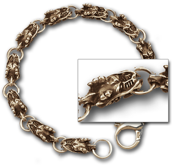 Dragon Link Bracelet in 14k Gold