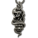 Serpent & Skull Pendant in Sterling Silver