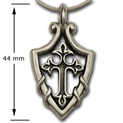 Shielded Cross in Sterling Silver