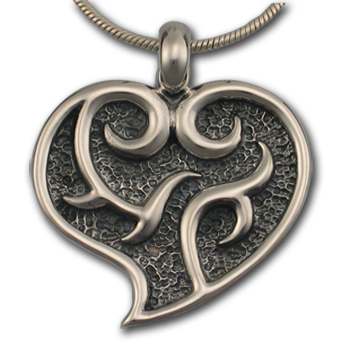 Flaming Heart Pendant in Sterling Silver