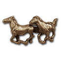 Two Horses Pin in 14K Gold
